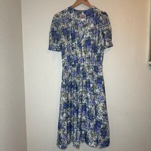 VTG California Looks Womens XL Dress Cottage Grandma Core Prairie Peasant Floral